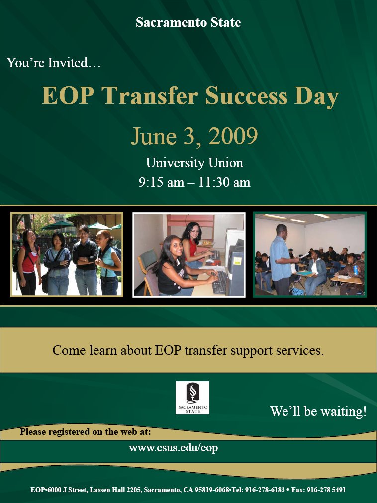 EOP Transfer Success Day Flyer